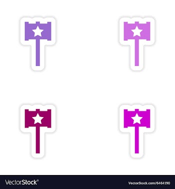 Assembly realistic sticker design on paper toy vector image
