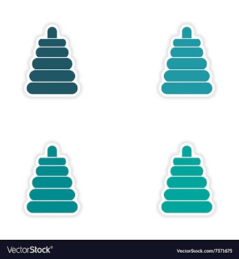 Assembly realistic sticker design on paper toy vector image