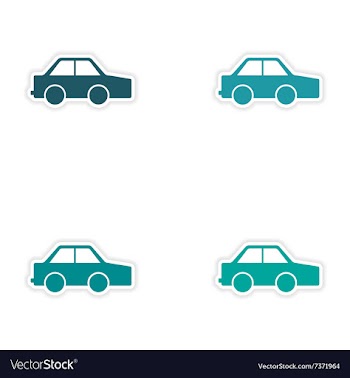 Assembly realistic sticker design on paper toy vector image