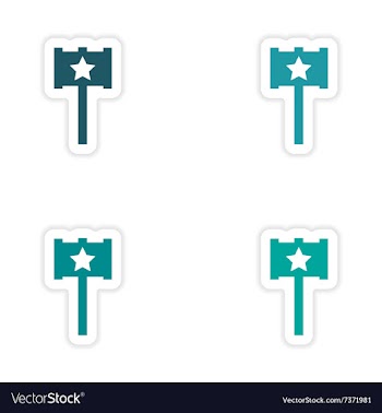 Assembly realistic sticker design on paper toy vector image