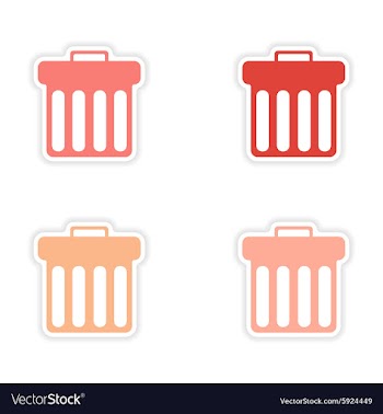 Assembly realistic sticker design on paper trash vector image