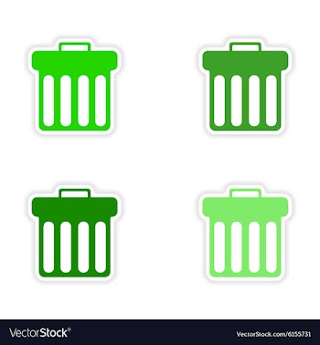 Assembly realistic sticker design on paper trash vector image