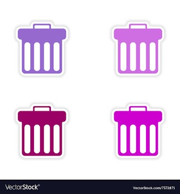 Assembly realistic sticker design on paper trash vector image