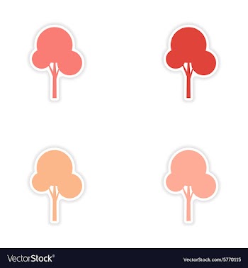 Assembly realistic sticker design on paper tree vector image