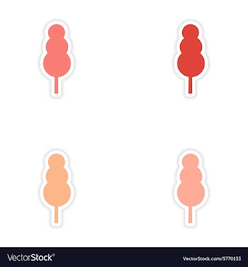 Assembly realistic sticker design on paper tree vector image
