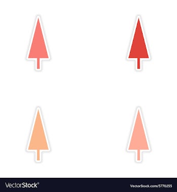 Assembly realistic sticker design on paper tree vector image