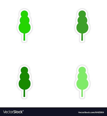 Assembly realistic sticker design on paper tree vector image