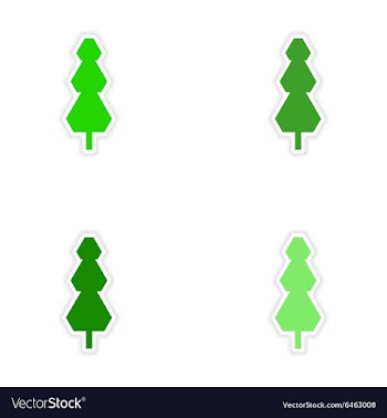 Assembly realistic sticker design on paper tree vector image