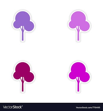 Assembly realistic sticker design on paper tree vector image