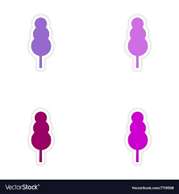 Assembly realistic sticker design on paper tree vector image