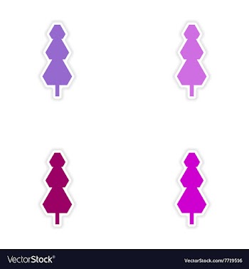 Assembly realistic sticker design on paper tree vector image