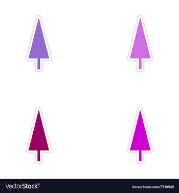 Assembly realistic sticker design on paper tree vector image