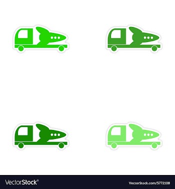 Assembly realistic sticker design on paper Truck vector image