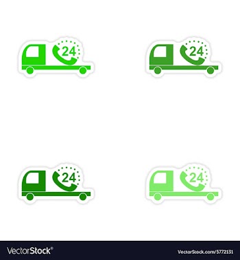 Assembly realistic sticker design on paper Truck vector image