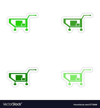 Assembly realistic sticker design on paper truck vector image