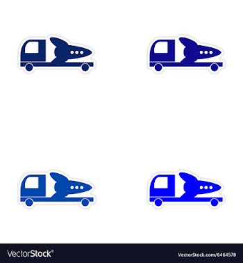 Assembly realistic sticker design on paper Truck vector image