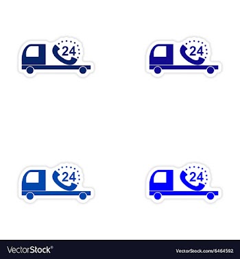 Assembly realistic sticker design on paper Truck vector image