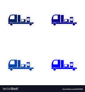 Assembly realistic sticker design on paper Truck vector image