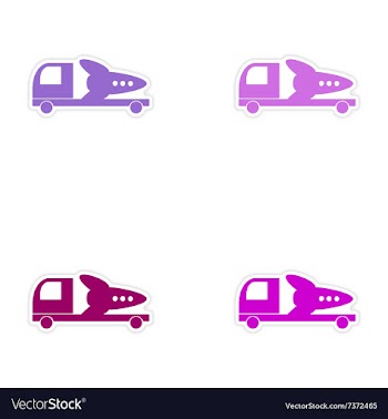 Assembly realistic sticker design on paper Truck vector image