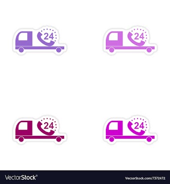 Assembly realistic sticker design on paper Truck vector image