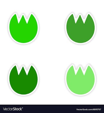 Assembly realistic sticker design on paper tulip vector image