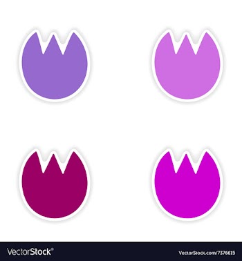 Assembly realistic sticker design on paper tulip vector image