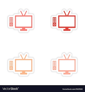 Assembly realistic sticker design on paper tv vector image