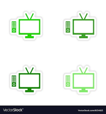 Assembly realistic sticker design on paper tv vector image