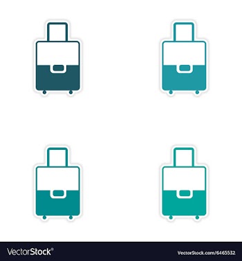 Assembly realistic sticker design on paper valise vector image