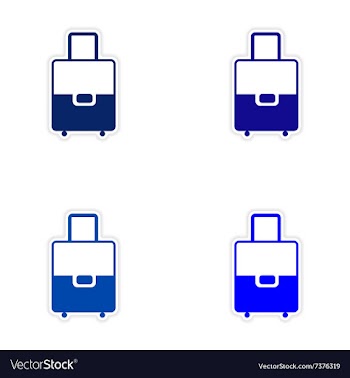 Assembly realistic sticker design on paper valise vector image