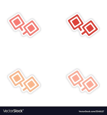 Assembly realistic sticker design on paper vector image