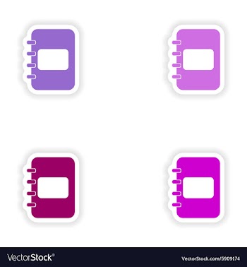 Assembly realistic sticker design on paper vector image