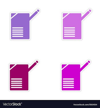 Assembly realistic sticker design on paper vector image