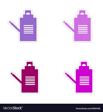 Assembly realistic sticker design on paper vector image
