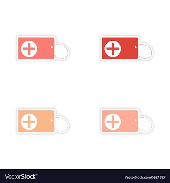 Assembly realistic sticker design on paper vector image