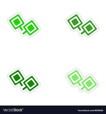 Assembly realistic sticker design on paper vector image