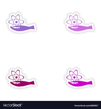 Assembly realistic sticker design on paper vector image