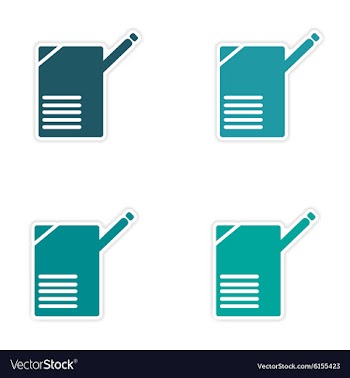Assembly realistic sticker design on paper vector image
