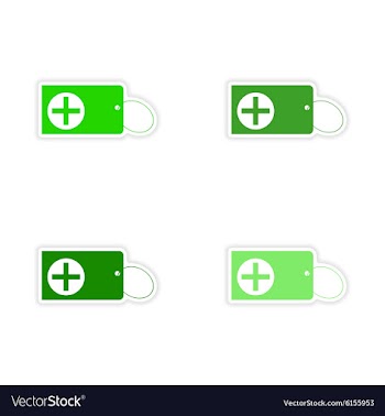 Assembly realistic sticker design on paper vector image