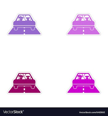 Assembly realistic sticker design on paper vector image