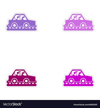 Assembly realistic sticker design on paper vector image