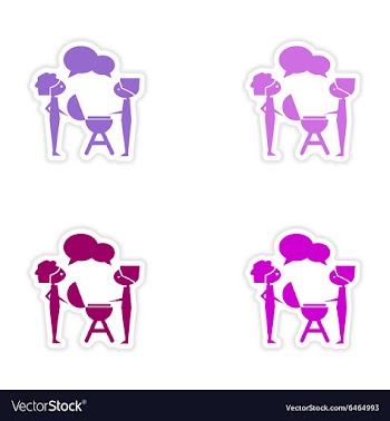 Assembly realistic sticker design on paper vector image
