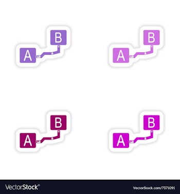 Assembly realistic sticker design on paper vector image
