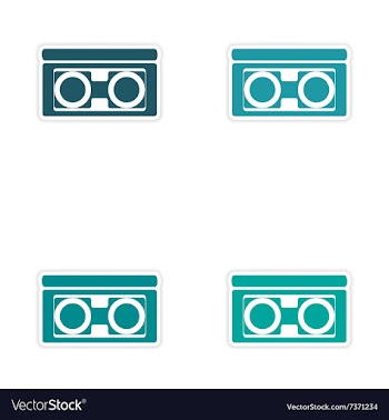 Assembly realistic sticker design on paper vector image