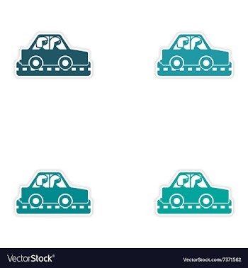 Assembly realistic sticker design on paper vector image