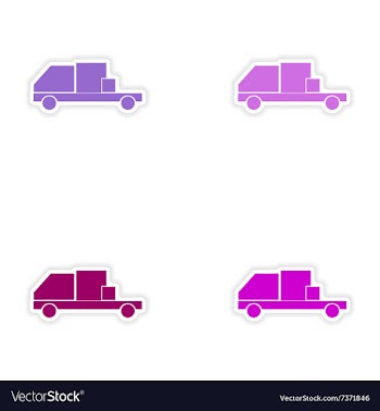 Assembly realistic sticker design on paper vector image