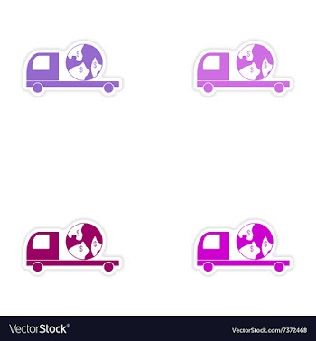 Assembly realistic sticker design on paper vector image