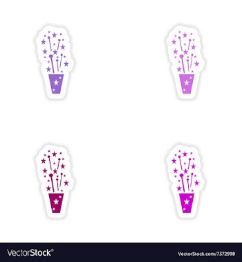 Assembly realistic sticker design on paper vector image