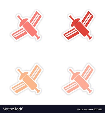 Assembly realistic sticker design on paper vector image