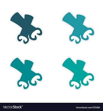 Assembly realistic sticker design on paper vector image